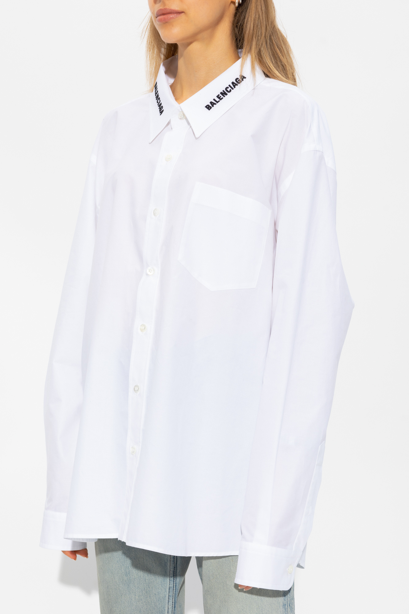 Tシャツ・カットソー BALENCIAGA Women Tunic Tops 811688 TRVU69081 WHITE BALENCIAGA]Oversized T-Shirt/BLACK/WHITE(811688-TRVU6) – R&Co.